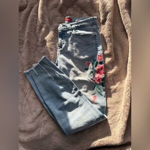 Guess painted floral jeans